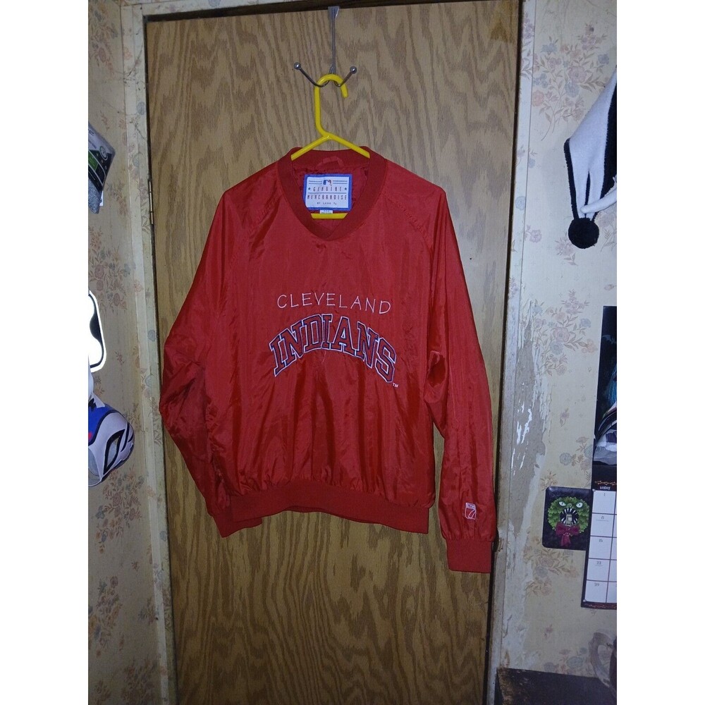 Cleveland Indians Genuine Merchandise By Logo 7 Pullover Jacket Mens Size Medium